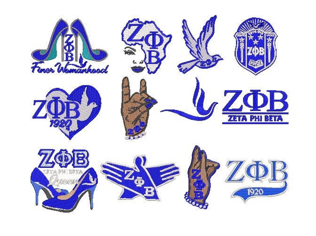 Zeta Phi Beta Embroidery Pack Etsy
