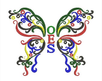 OES Order of the Eatsern Star Butterfly machine embroidery design files