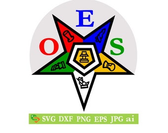 OES, Ordine della Stella d&#39;Oriente, file di taglio, Silhouette Cricut, Jpeg, dfx, svg, eps, png, clip art