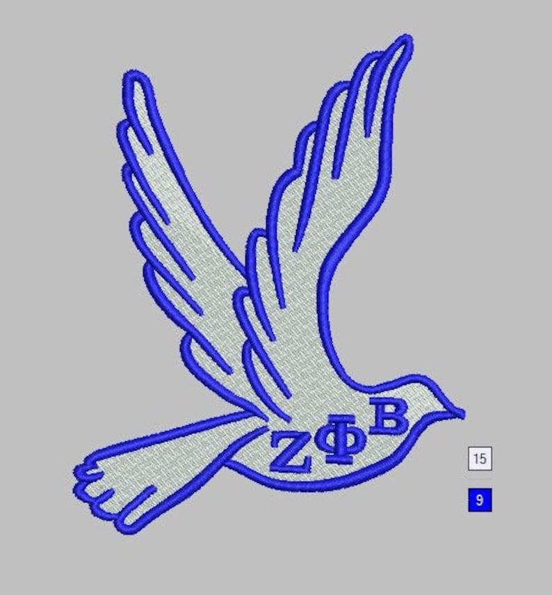 Zeta Phi Beta Dove Embroidery Design Etsy