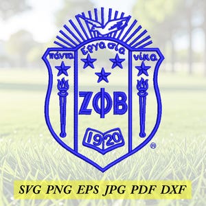 Zeta Phi Beta Schild 1 Farben Stickdatei