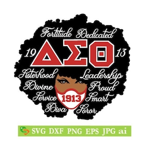 Delta Sigma Theta 1913 Diva Cut File, Silhouette, Cricut, Jpeg, svg,dfx, eps, png, clip art