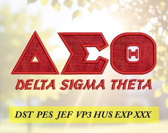 Delta Sigma Theta applique machine embroidery design