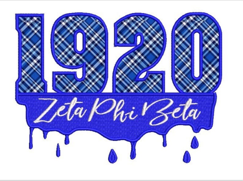 Zeta Phi Beta 1920 Drips Applique Machine Embroidery Design Files - Etsy