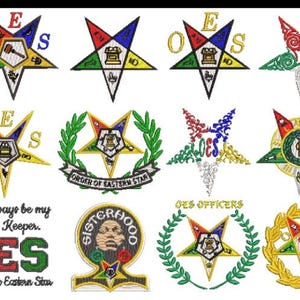 OES Order of the Eastern Star Machine Embroidery Pack