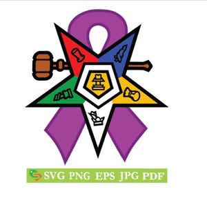OES Past Matron cancer ribbons cut File, Silhouette Cricut, Jpeg,svg, eps, png, clip art