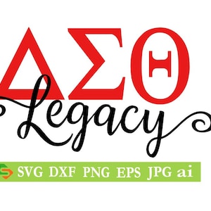 Delta Sigma Theta Legacy cut File, Silhouette,Cricut, Jpeg, svg,dfx, eps, png, clip art