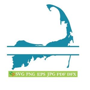 Cape Cod Karte Monogramm, Schnittdatei, Silhouette, Cricut, Jpeg,svg, eps, dfx,png, Clip Art
