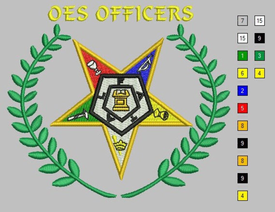 Oes Secretary Forms.pdf OES Officers Order of the Eastern Star Embroidery Design - Etsy