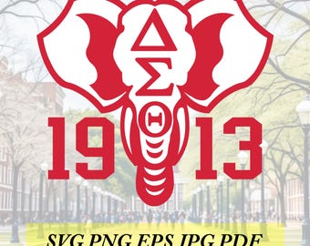 Delta Sigma Theta elephant cut File, Silhouette,Cricut, Jpeg, svg, eps, png, clip art,instant download
