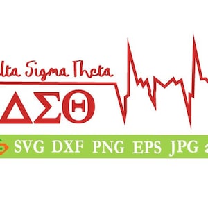 Delta Sigma Theta heart beat cut File, Silhouette,Cricut, Jpeg, svg,dfx, eps, png, clip art