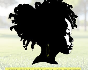 Afro Frau geschnitten Datei, Silhouette, Cricut, Jpeg,svg, eps, png, dxf, pdf