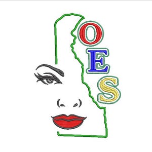 OES Order of the Eastern Star Lady Delaware machine embroidery design files