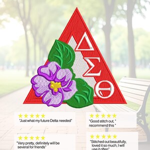 Delta Sigma Theta African violet machine embroidery design files image 2