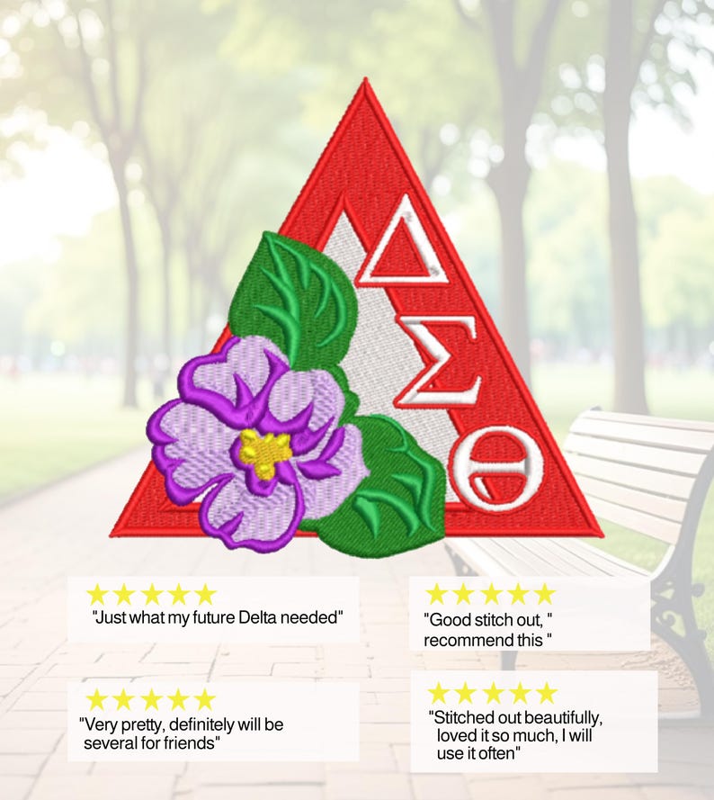 Delta Sigma Theta African violet machine embroidery design files image 2