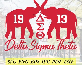 Delta Sigma Theta elephant heart, Cricut, Jpeg, svg,dfx, eps, png, clip art