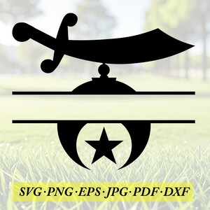Shriner Split Monogram,Cut File, Silhouette, Cricut, Jpeg,svg, eps, png, dxf, pdf