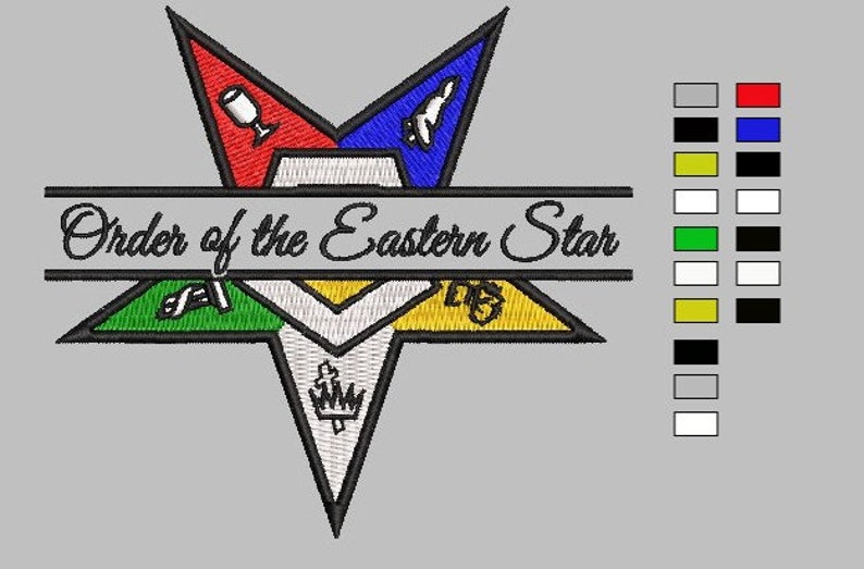 OES Order of the Eastern Star Monogram Machine Embroidery Design - Etsy