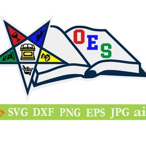 OES Book Order of the Eastern Star Cut File, Silhouette,Cricut, Jpeg,svg, dfx, eps, png, clip art