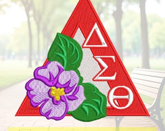 Delta Sigma Theta African violet machine embroidery design files