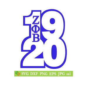 Zeta Phi Beta 1920 cut File, Silhouette,Cricut, Jpeg, svg,dfx, eps, png, clip art