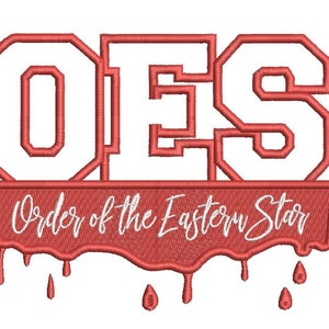 OES Order of the Eastern Star drips Machine embroidery design