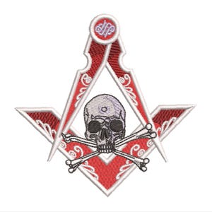 Masonic skull and bones machine embroidery design files