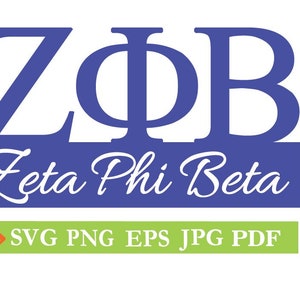 Zeta Phi Beta cut File, Silhouette,Cricut, Jpeg, svg,dfx, eps, png, clip art
