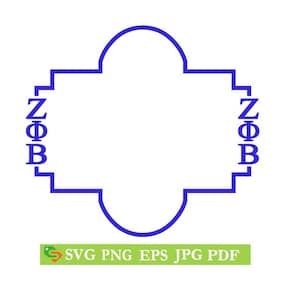 Zeta Phi Beta frame Cut File, Silhouette Cricut, Jpeg,dfx,svg, eps, png, clip art