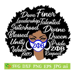 Zeta Phi Beta Lady cut File, Silhouette Cricut, Jpeg,svg, dfx, eps, png, clip art