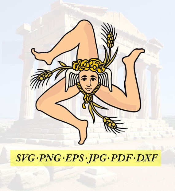 シチリアのトリナクリア、カットファイル、シルエットクリカット、Jpeg
