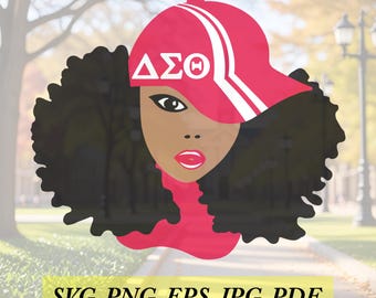 Delta Sigma Theta girl cut File, Silhouette,Cricut, Jpeg, svg,dfx, eps, png, clip art