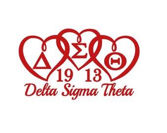 Delta Sigma Theta 1913 hearts cut File, Silhouette,Cricut, Jpeg, svg,dfx, eps, png, clip art
