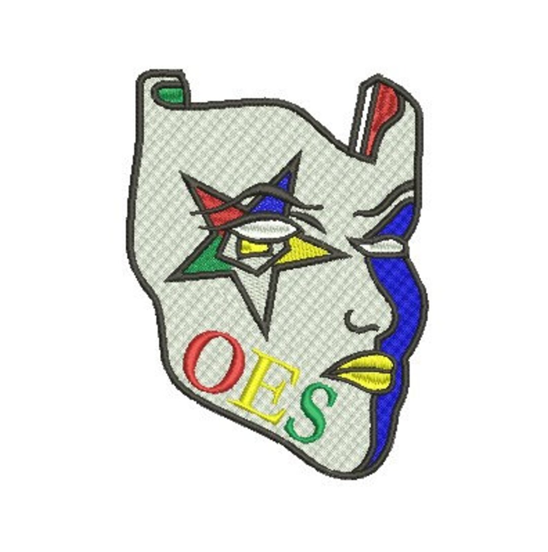 OES Order of the Eastern Star Mask Embroidery Design