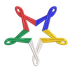 OES order of the eastern star cancer ribbon machine embroidery design files