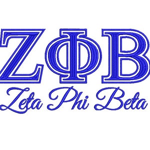 Zeta Phi Beta embroidery design