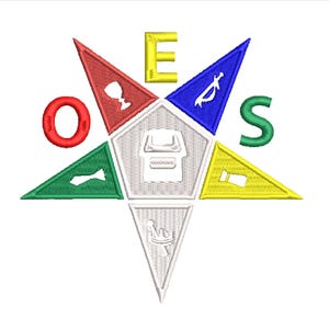 order of the eastern star worthy matron machine embroidery design files
