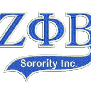 File di disegno per ricamo a macchina della confraternita Zeta Phi Beta Inc.