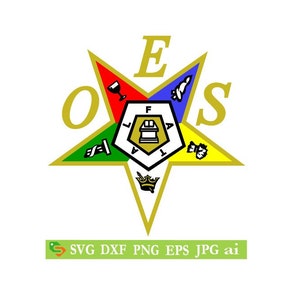 OES, Order of the Eastern Star  Cut File, Silhouette Cricut, Jpeg,dfx,svg, eps, png, clip art