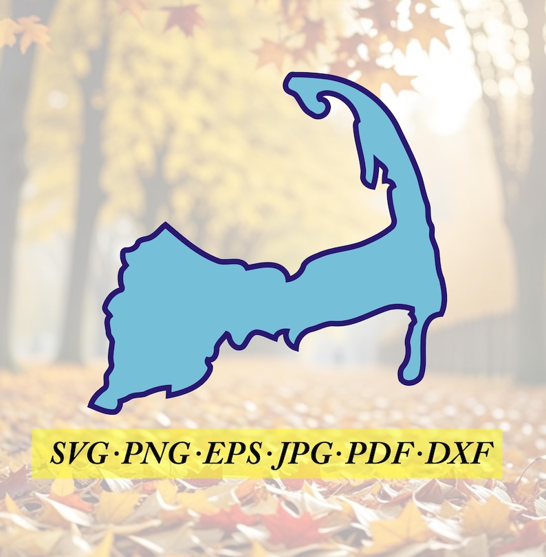 Cape Cod Map Two Color Cut File,jpeg, Svg,dfx, Eps, Png, Clip Art - Etsy
