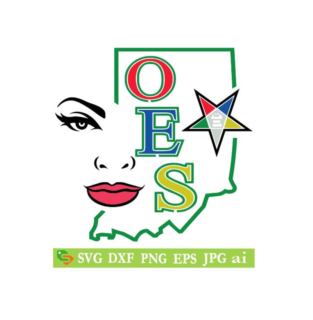 OES Order of the Eastern Star Indiana Cut File, Silhouette Cricut, Jpeg