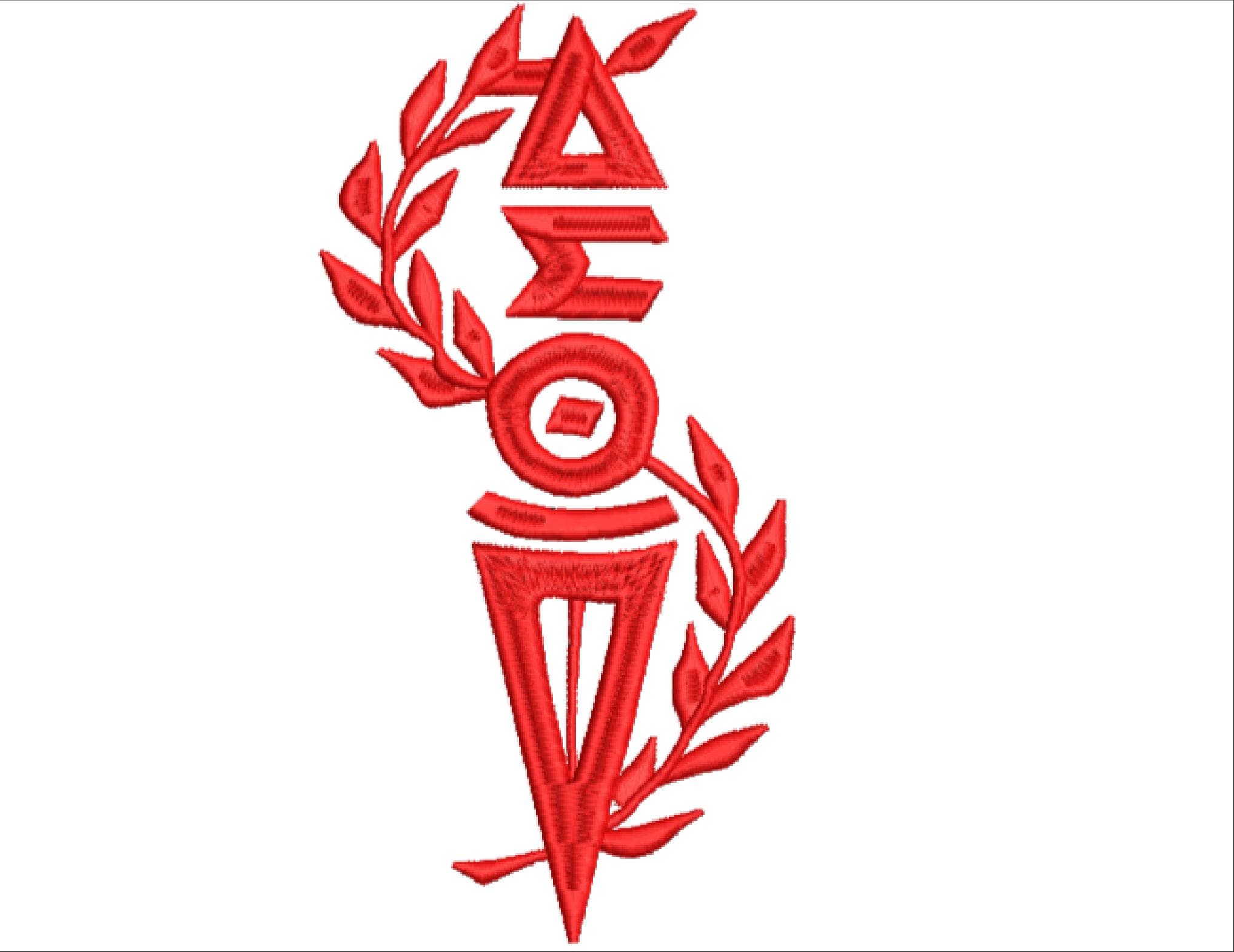 Delta Sigma Theta torch machine embroidery design files