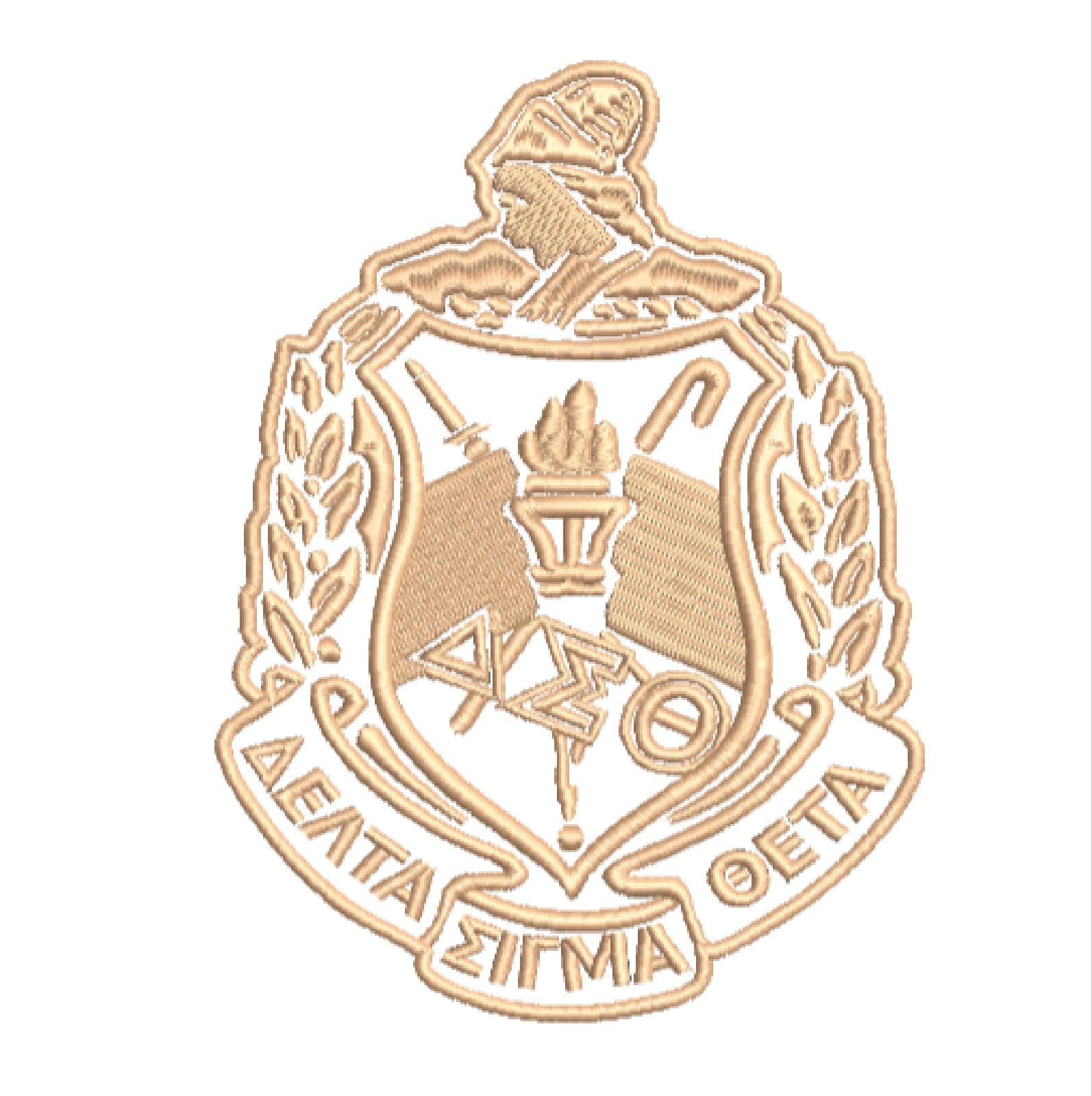 Delta Sigma Theta shield 1 color machine embroidery design files