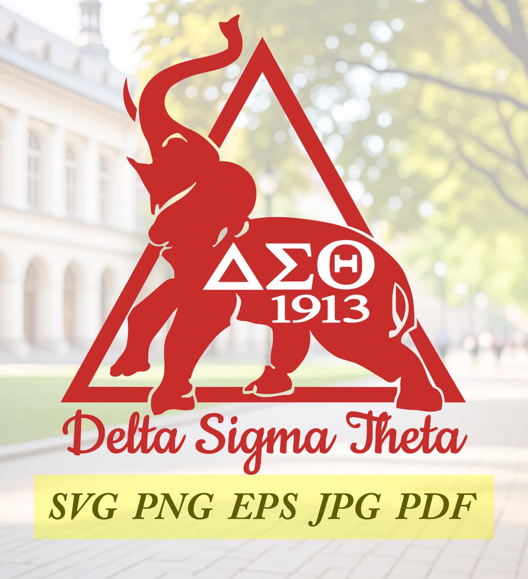 Delta Sigma Theta Elephant Cut File, Silhouette,cricut, Jpeg, Svg,dfx ...