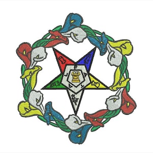 OES Order of the Eastern Star Flowers machine embroidery design files