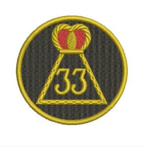 Scottish Rite 33 Degree Crown machine embroidery design files