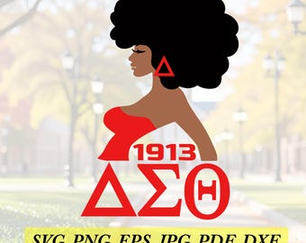Delta Sigma Theta 1913 Diva cut File, Silhouette,Cricut, Jpeg, svg,dfx, eps, png