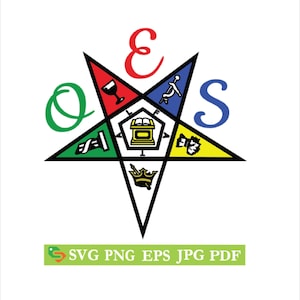 Order of the Eastern Star 39 Cut File, Silhouette Cricut, Jpeg,svg, eps, png, clip art