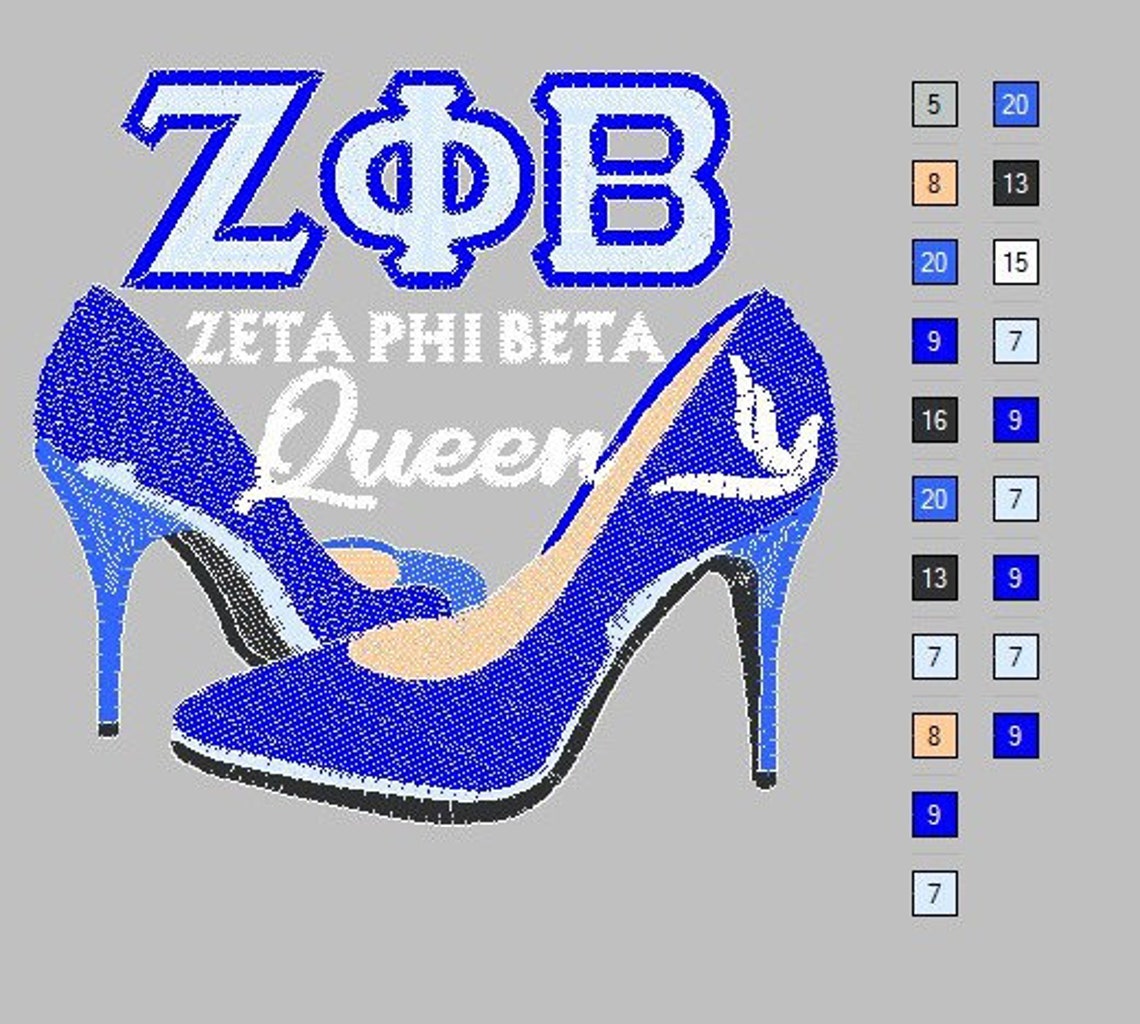 Zeta Phi Beta Embroidery Design Etsy
