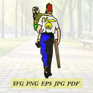 shriner with child,Cut File, Silhouette,Cricut, Jpeg,svg, dfx, eps, dfx,png, clip art